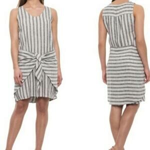 Anthropologie Drew Morgan stripe‎ Sarong Sleeveless Dress Size Med Gauzy Linen